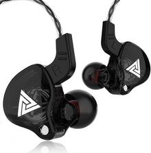 QKZ AK3 black wired earphones on a clean background