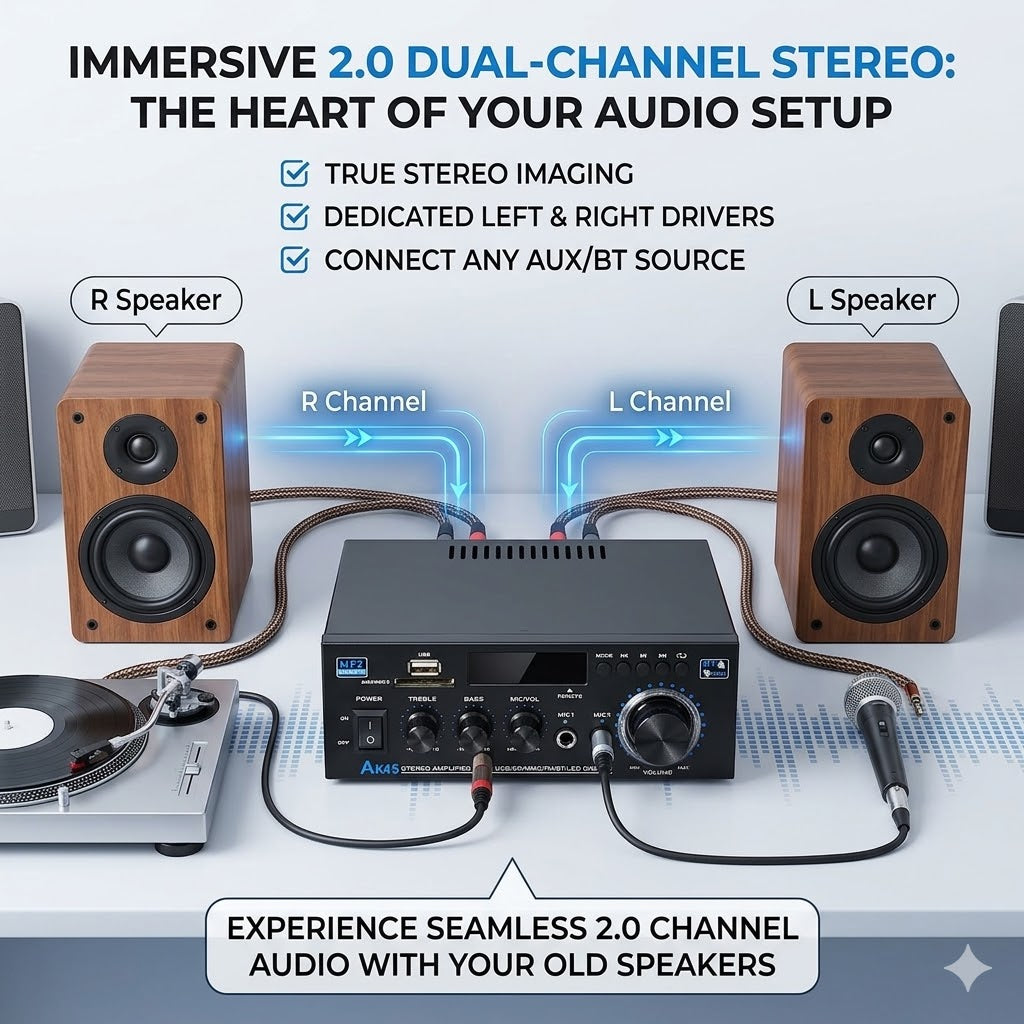 AK45 amplifier dimensions and package contents