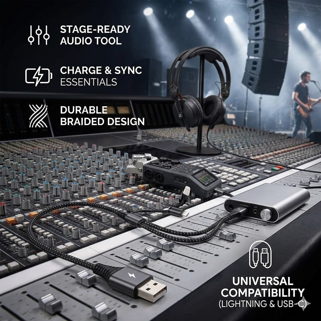 AERIX 3-in-1 live audio and charging cable
